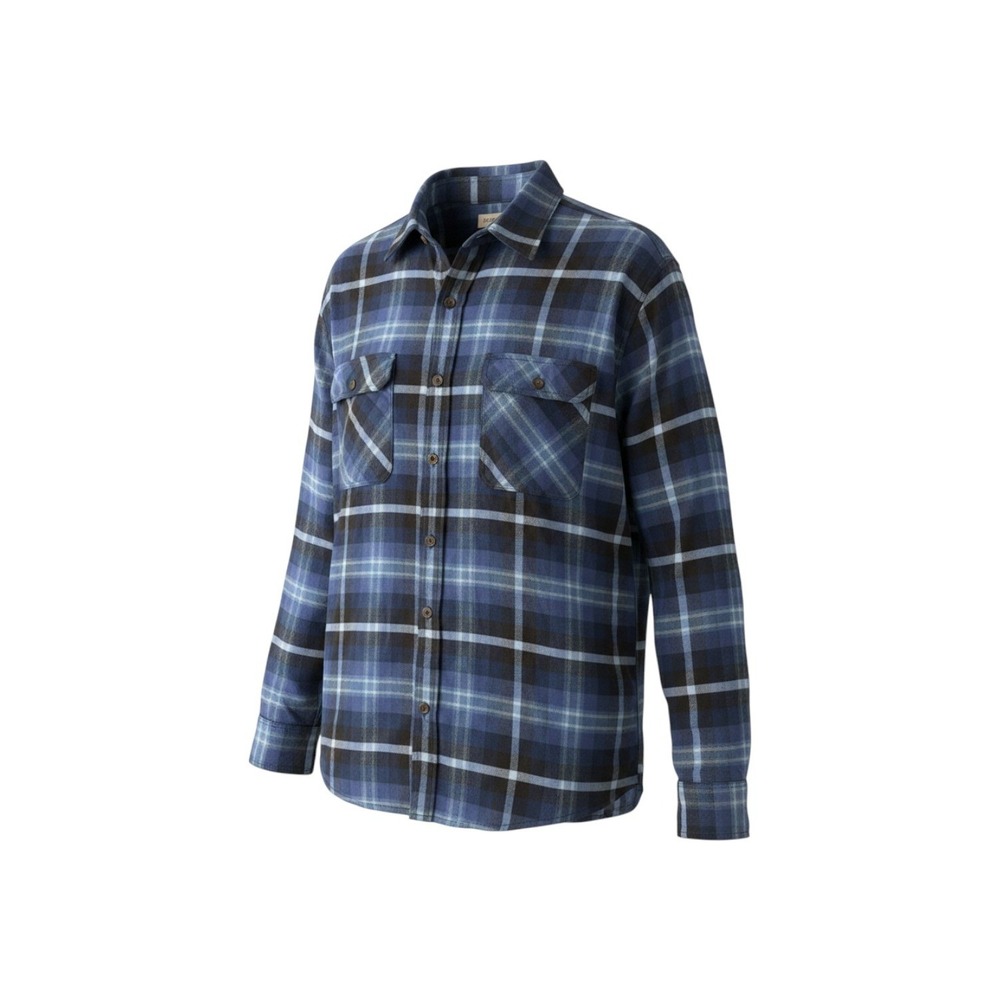 Jachs NY Heritage Mens XL Blue Black Plaid Flannel‎ Shirt Cotton Long Sleeve